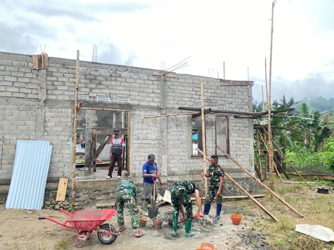 Satgas TMMD ke-127 Berusaha Tepat Waktu Dalam Pembangunan Mesjid di Dusun Ogomolobu