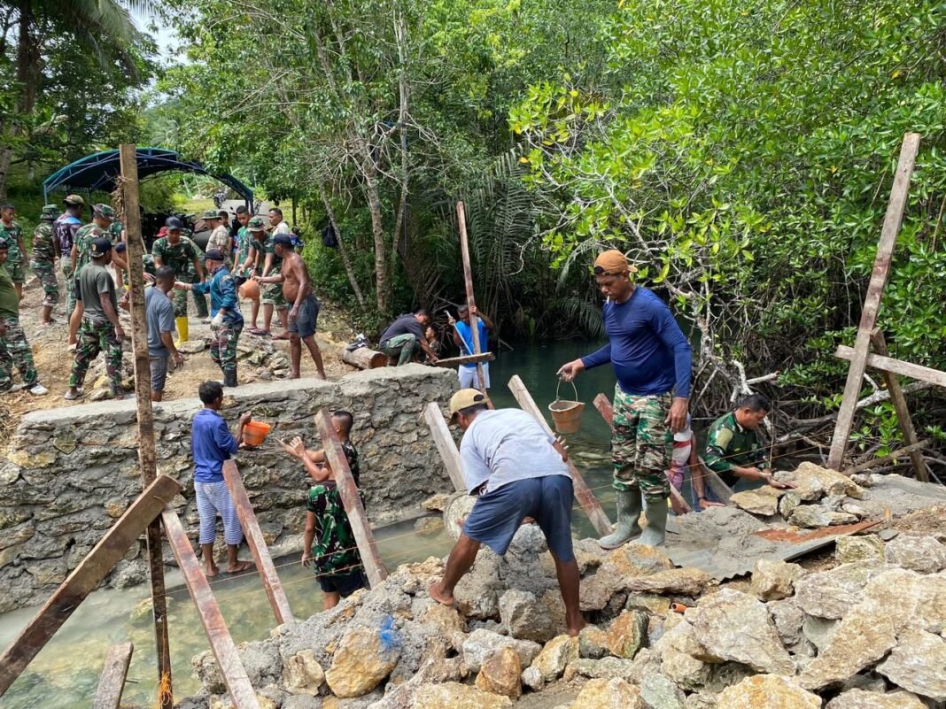 Progres Pembangunan Jembatan di Kampung Marsi Capai 32 Persen Bersama Satgas TMMD 127