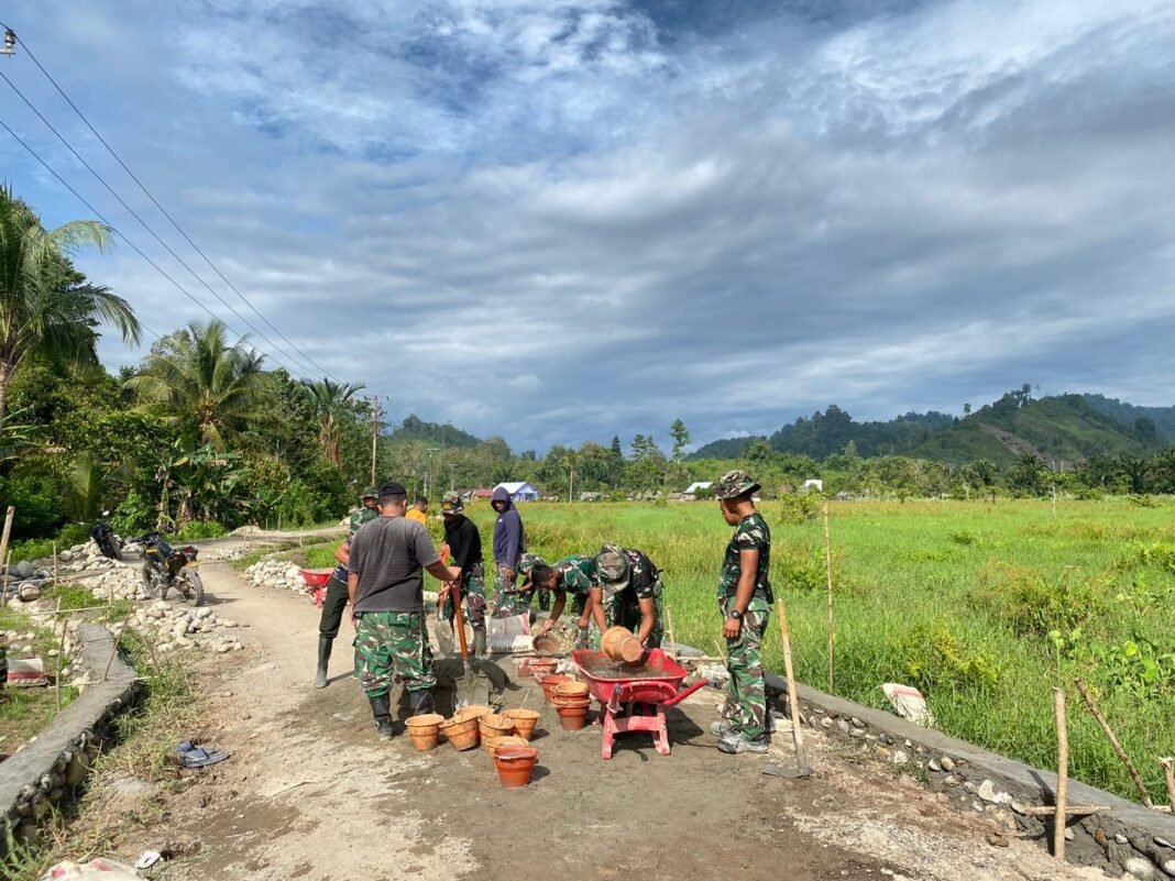 Penguatan Infrastruktur Jalan melalui TMMD ke-127 di Desa Oyom oleh Kodim 1305/Buol Tolitoli