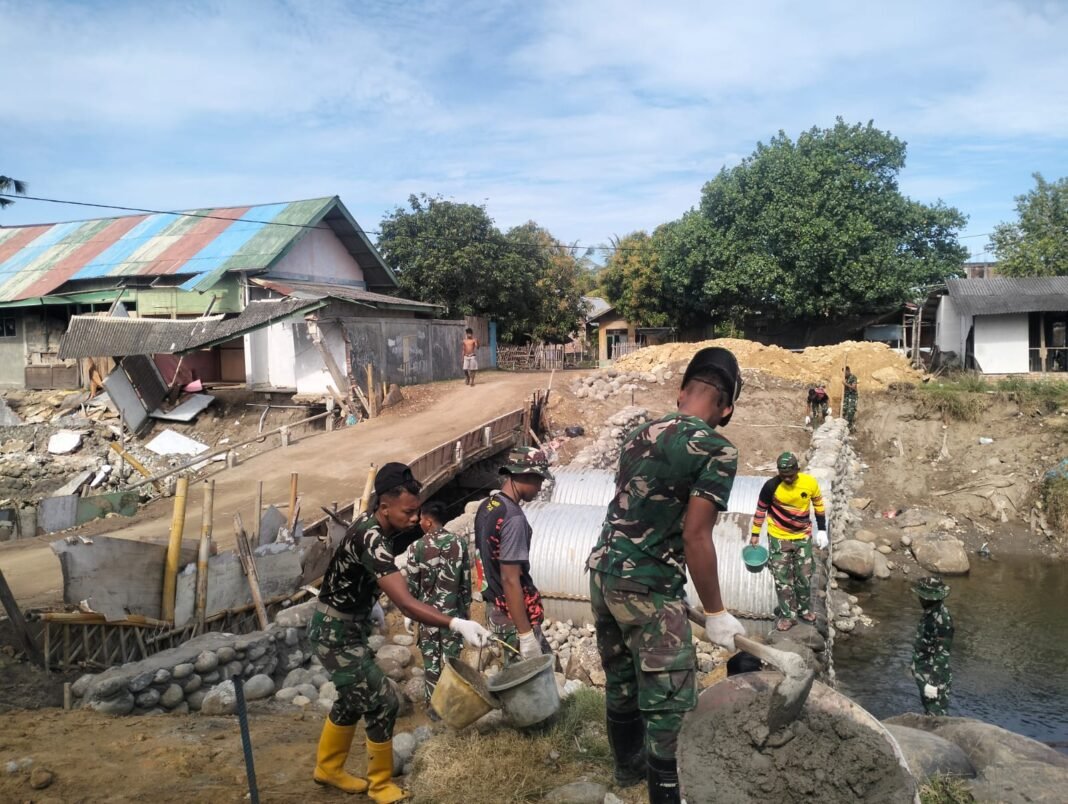 Dukungan Penuh TNI Dalam Pembangunan Jembatan Aramco di Aceh Utara