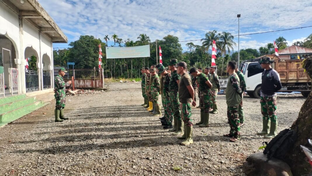 Satgas TMMD Kodim Nagan Raya Perkuat Disiplin Lewat Apel Pagi