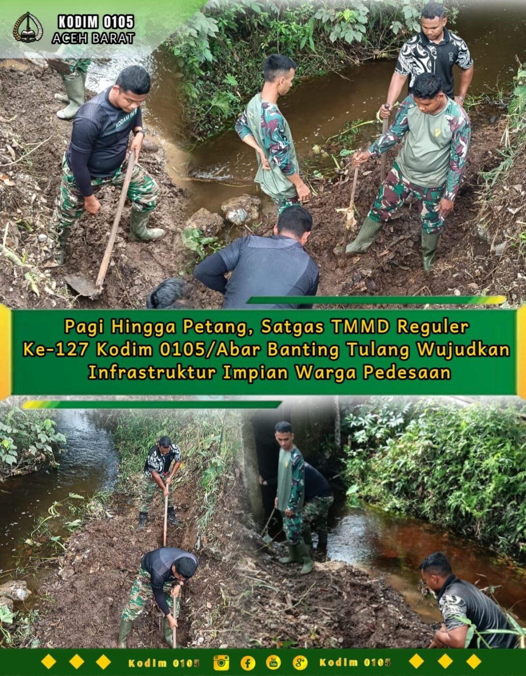 Penggalian Pondasi Wingwall Jadi Fokus TMMD di Woyla