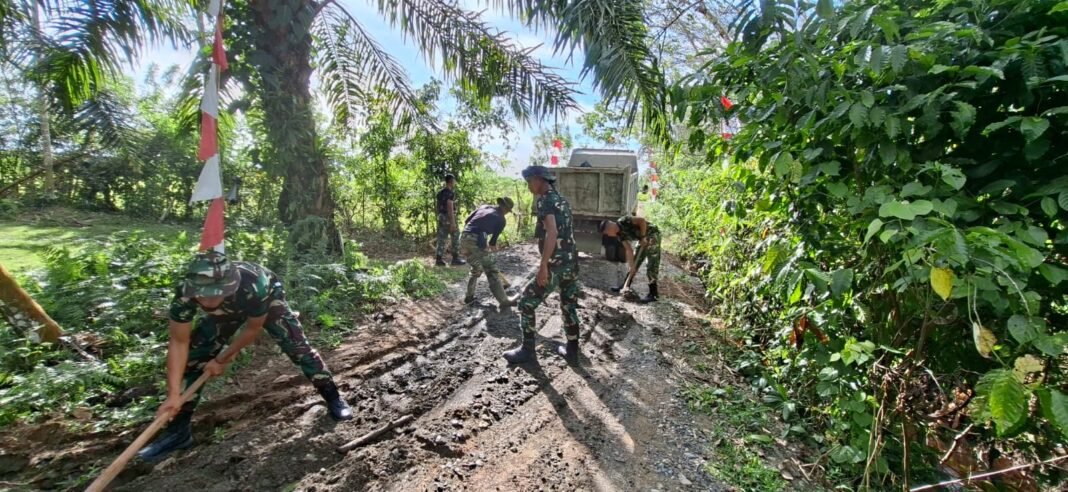 TMMD 127 Fokus Pengerasan Bahu Jalan