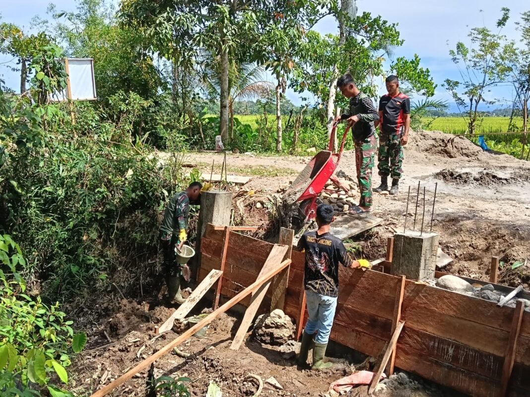 Kodim 0105/Abar Tuntaskan Wingwall dengan Soliditas