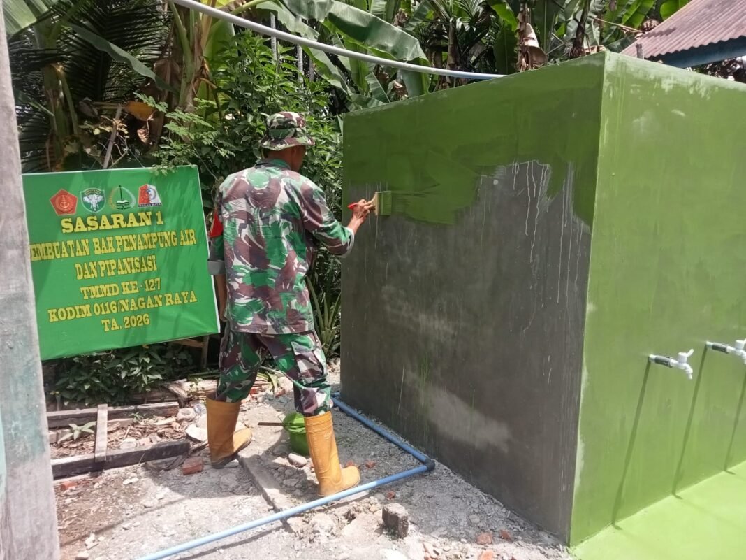 TMMD ke-127 Jajaran Korem 012/TU Masuki Tahap Finishing Bak Penampungan