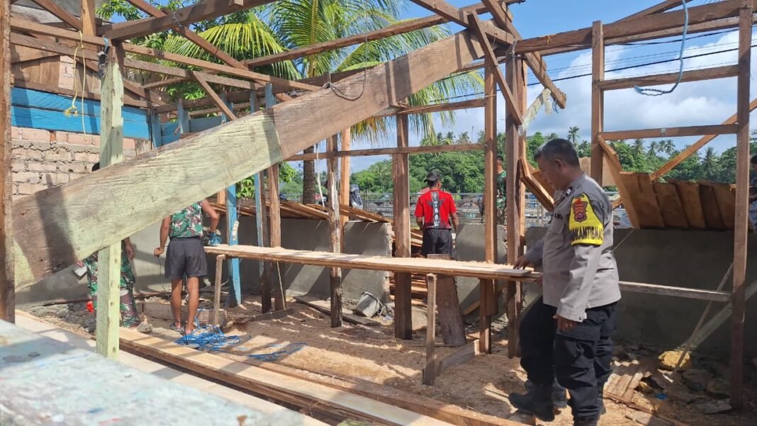Sinergi TNI-Polri Mempercepat Pembangunan RTLH di Petoaha