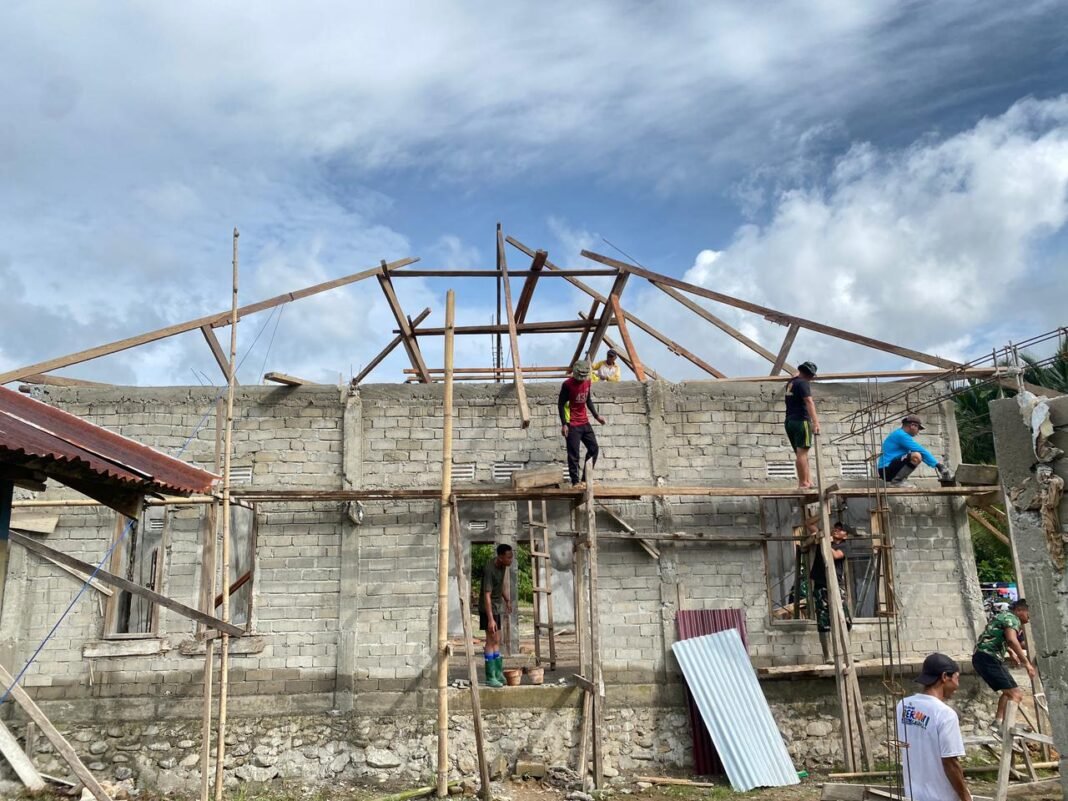 Kodim 1305/Buol Tolitoli Terus Kemajuan Pembangunan Mesjid di Desa Oyom