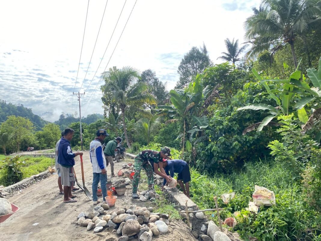 TMMD ke-127 Kodim 1305/Buol Tolitoli Percepat Pembangunan Jalan dan Talud di Desa Oyom
