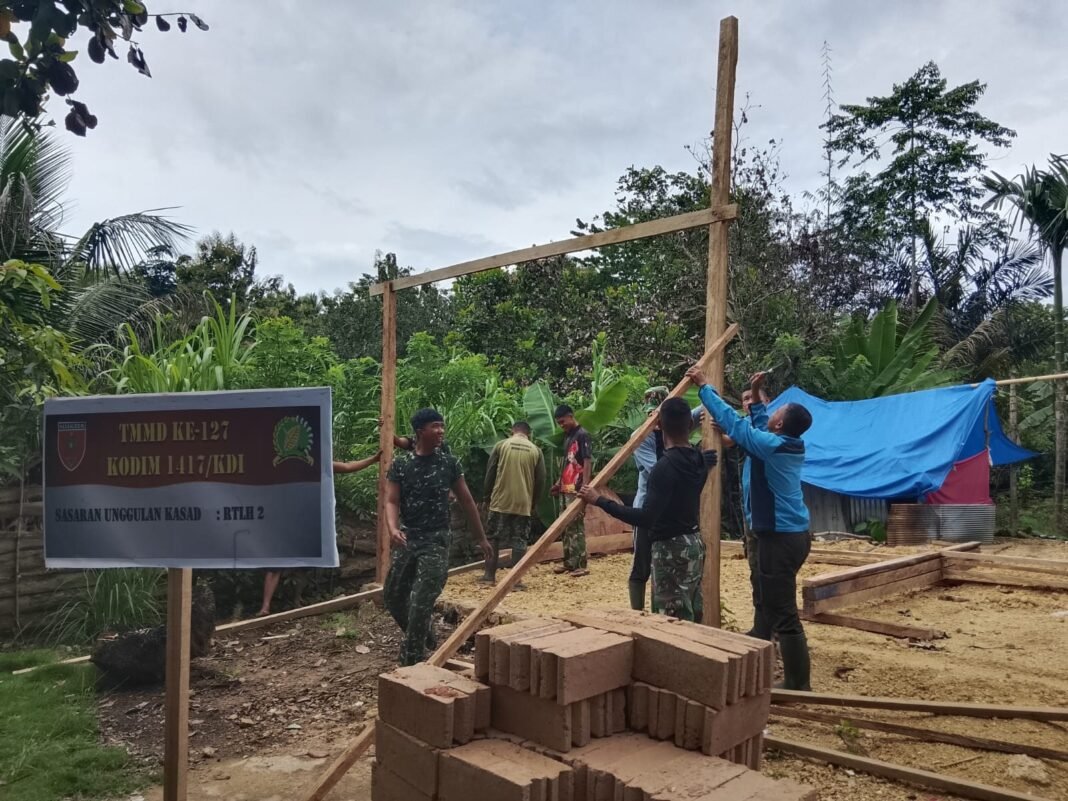 Keterlibatan TNI dan Warga Perkuat Pembangunan Hunian Layak di Sambuli
