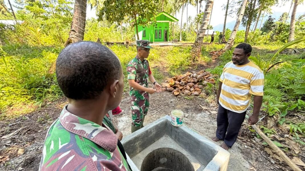 Satgas TMMD 127 Kodim 1804/Kaimana Tinjau Progres Pembangunan Sumur di Kampung Sisir