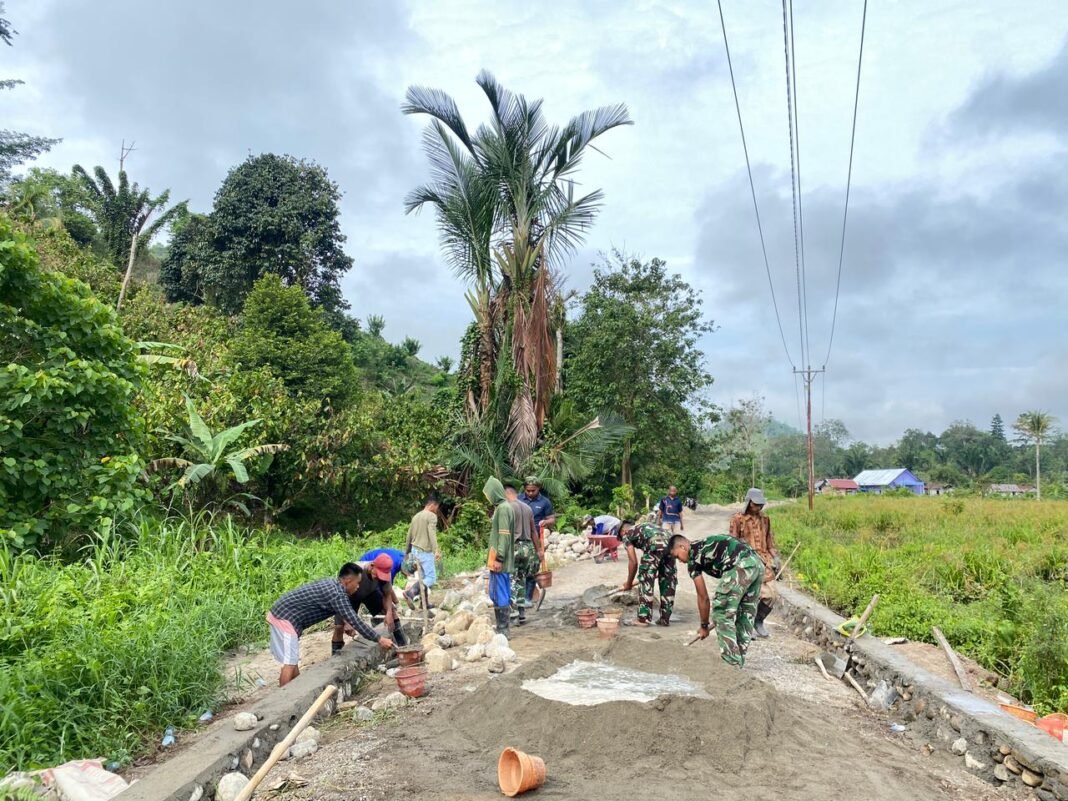 Satgas TMMD ke-127 Kodim 1305/Buol Tolitoli Laksanakan Pembangunan Infrastruktur di Dusun Ogomolobu