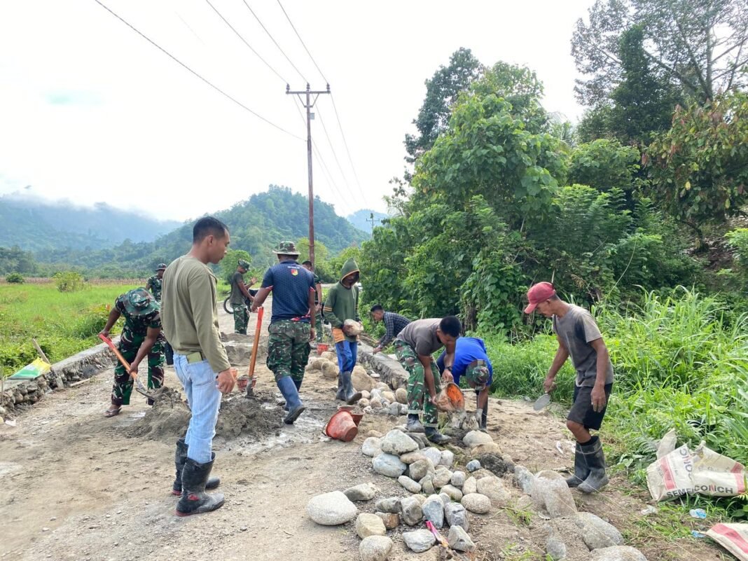 TMMD ke-127 Kodim 1305/Buol Tolitoli Tingkatkan Pembangunan Jalan dan Talud di Desa Oyom