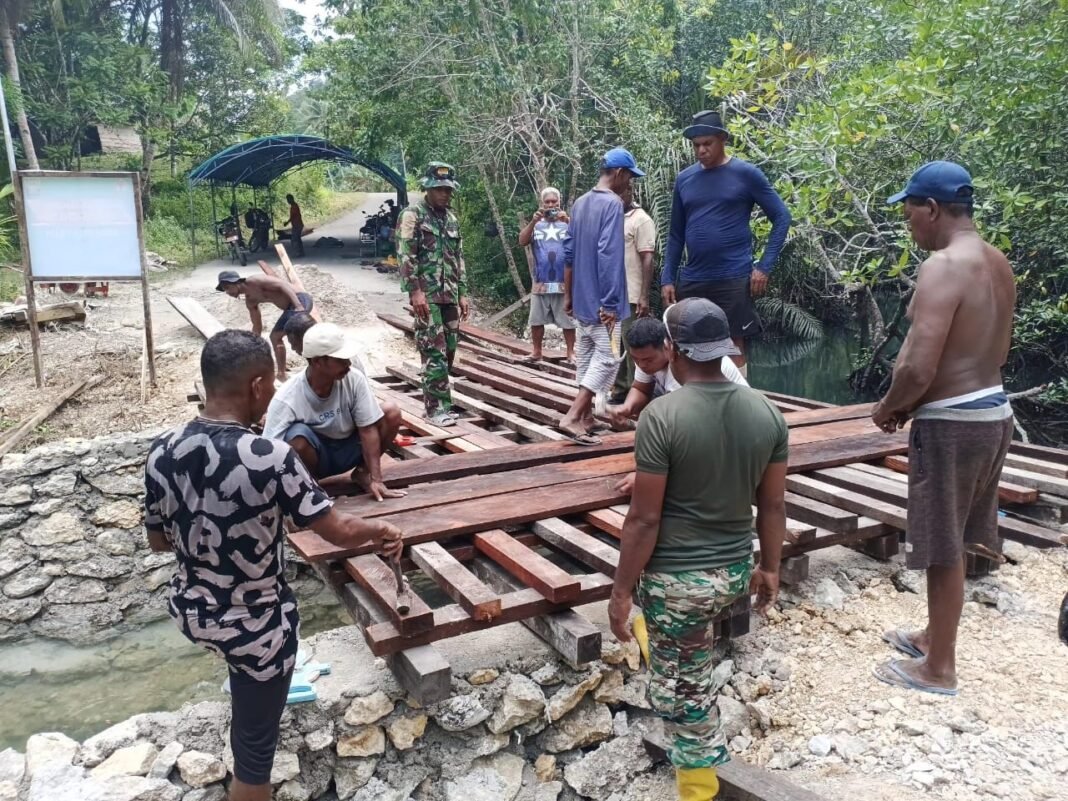 Pembangunan Jembatan Kampung Marsi Capai 68 Persen, Satgas TMMD Terus Beraksi