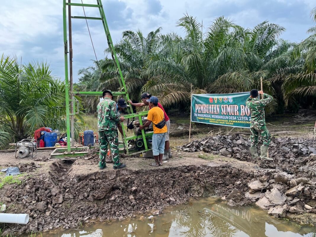 Satgas TMMD Ke-127 Percepat Pembangunan Sumur Bor di Desa Wonosari