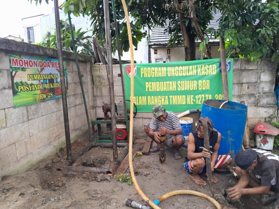 Satgas TMMD 127 Depok Sediakan Sumur Bor untuk Air Bersih di Masjid dan Posyandu