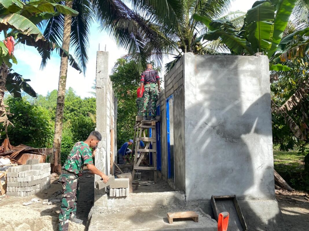Pembangunan MCK Desa Oyom Dipercepat oleh Satgas TMMD Kodim 1305/Buol Tolitoli
