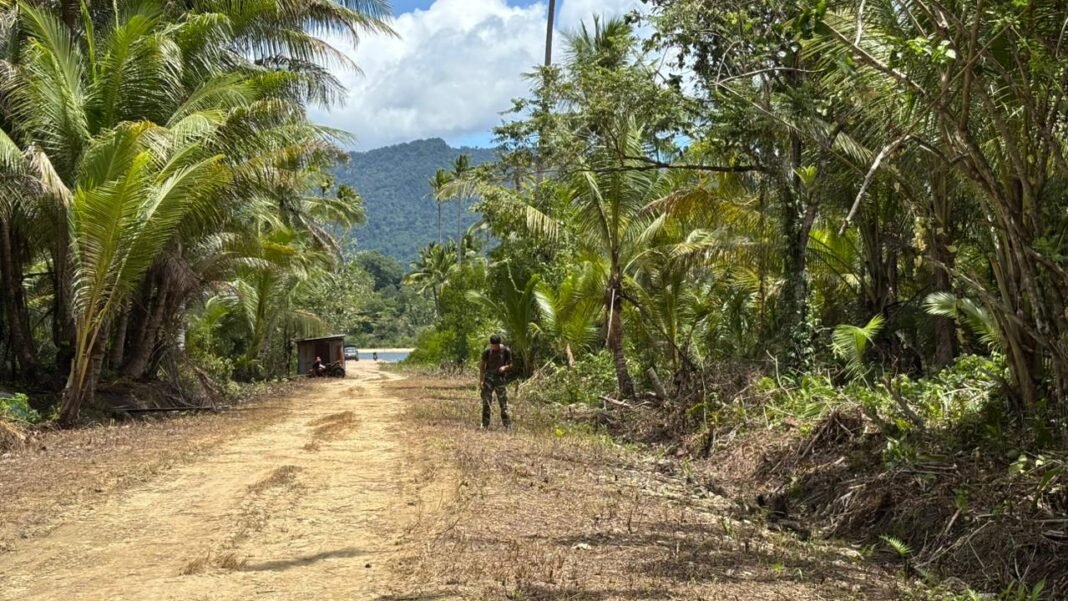 Letda Inf Imanuel Giay Pimpin Satgas TMMD 127 Kaimana Bersihkan Jalur Akses Jalan