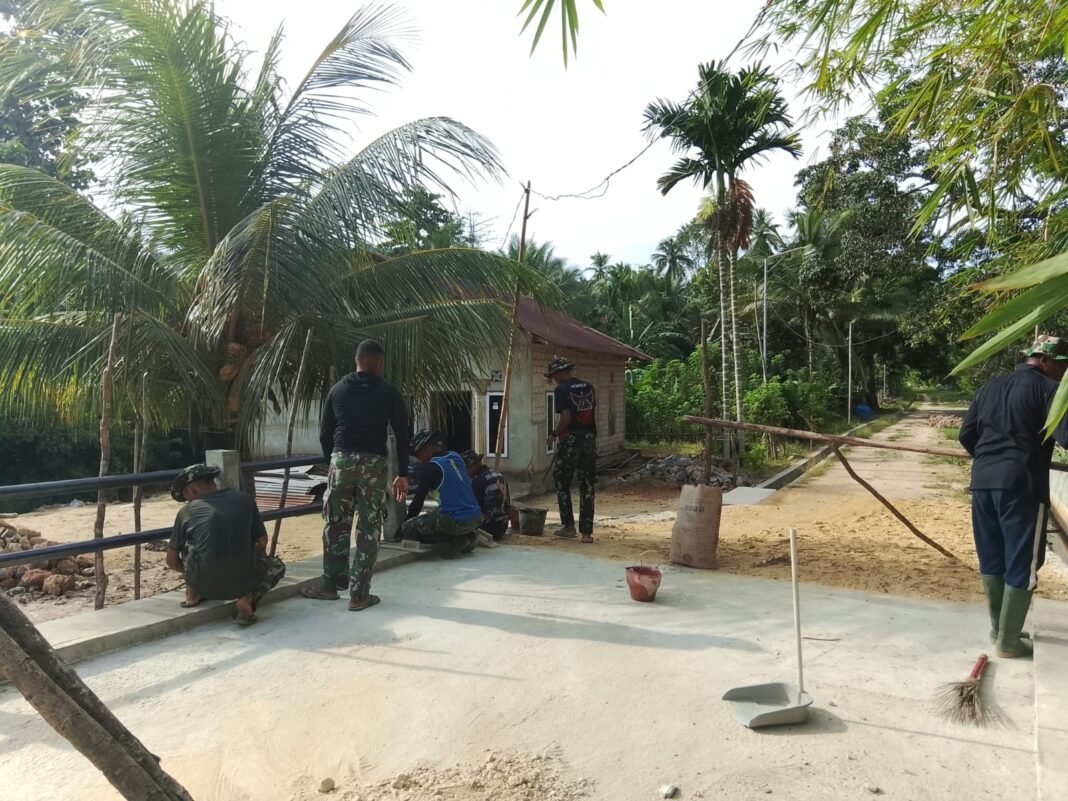 Satgas TMMD 127 Kodim 1417 Kendari Percepat Pembangunan Jembatan di Sambuli