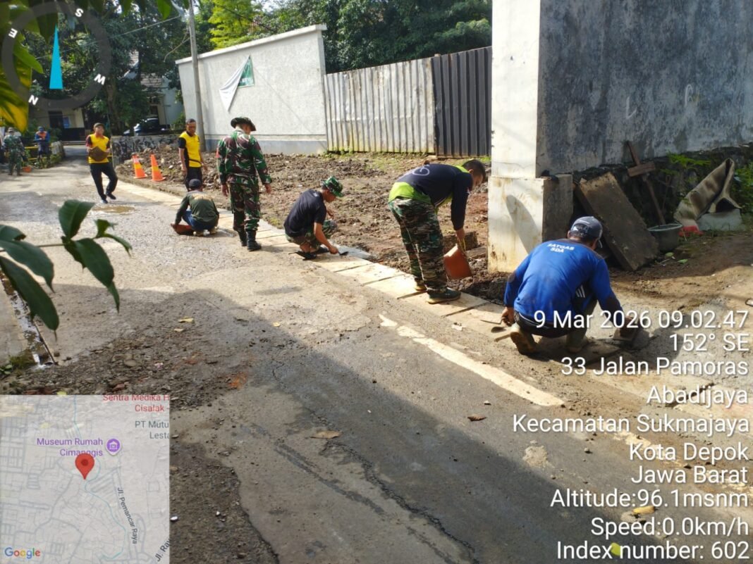 TMMD Ke-127 Capai 100% Selesai Pembangunan Drainase di Depok