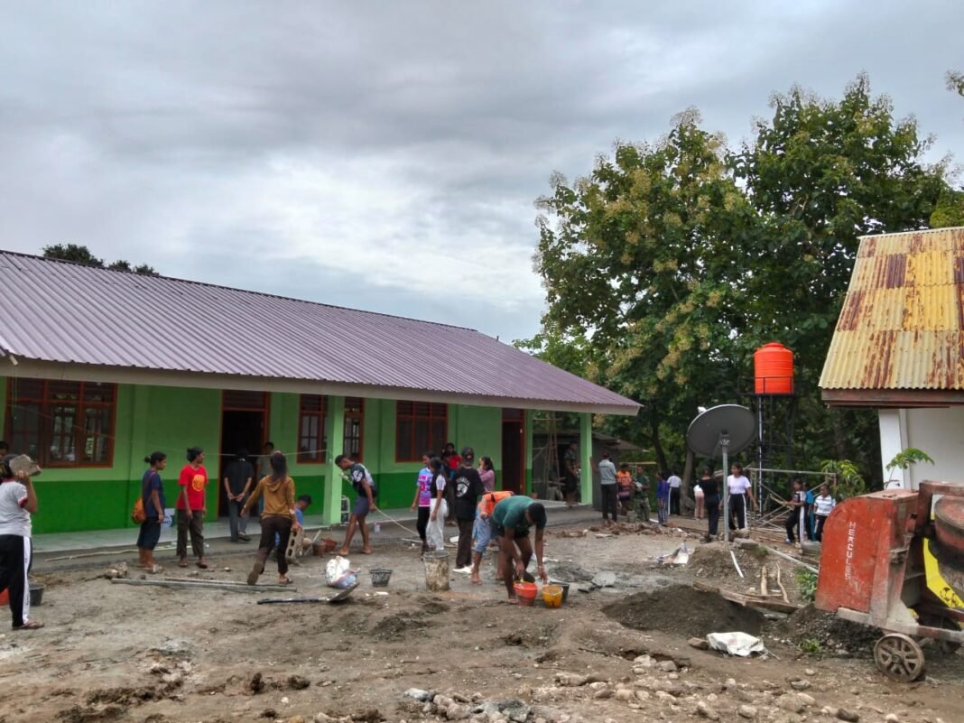 TMMD Kodim 1618/TTU Selesaikan Pembangunan 4 Ruang Kelas Baru di SMAN Bikomi Nilulat