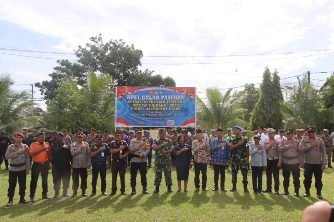 Kolaborasi TNI-Polri, Dandim 1508/Tobelo Ikuti Apel Gelar Pasukan Operasi Ketupat 2026