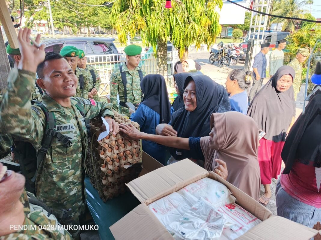 Bazzar Ramadan oleh TNI: Sembako Terjangkau untuk Masyarakat MukoMuko