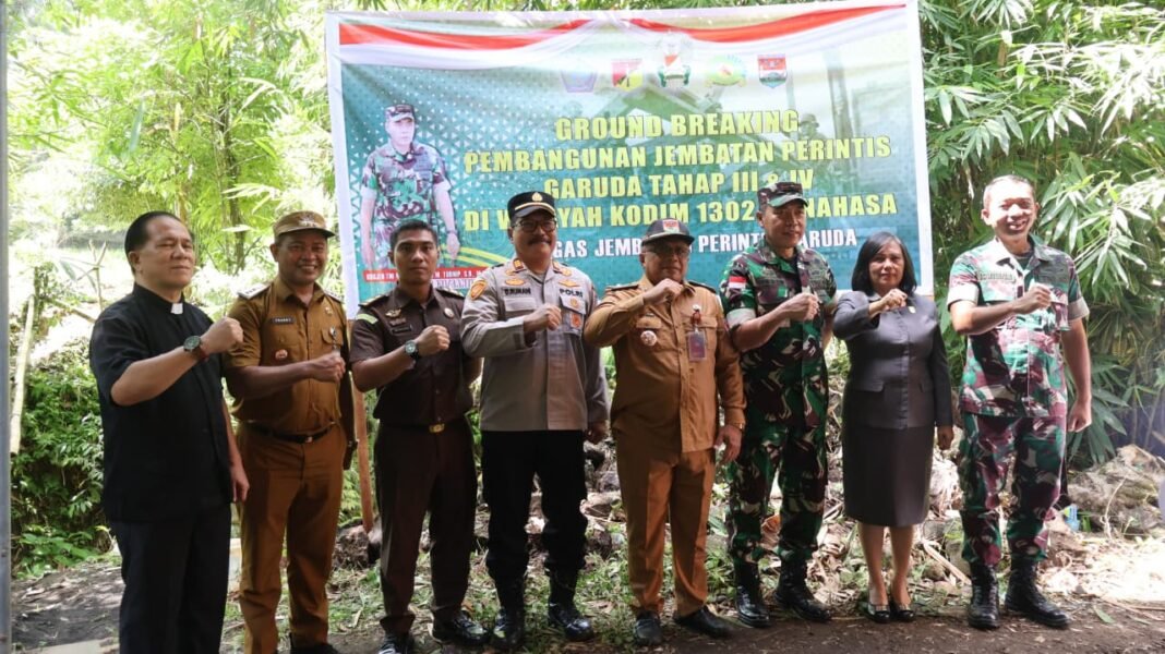 Danrem 131/Santiago Bersama Dandim 1302/Minahasa Resmikan Pembangunan Jembatan Perintis Garuda di Minahasa Tenggara