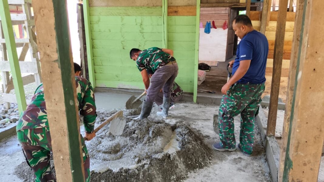 Gotong Royong Jadi Kekuatan Utama TMMD 127Kodim 0116/Nagan Raya Wujudkan Hunian Layak Melalui TMMD