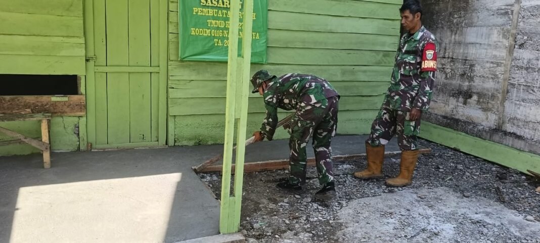 Papan Cor Teras Dibuka, RTLH TMMD Nagan Raya Semakin Nyata