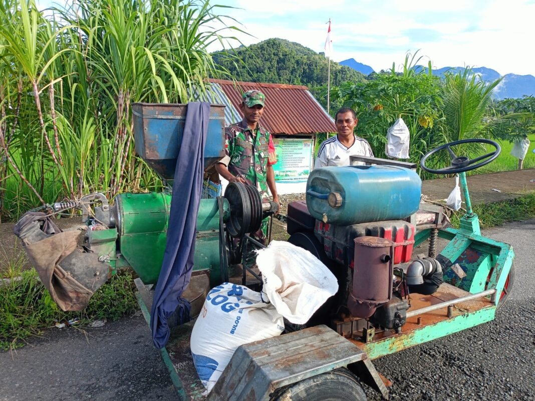 Babinsa Koramil 01/Jaya Jalin Komsos dengan Pelaku Usaha Penggilingan Padi