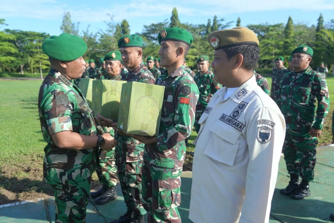 Sambut Idulfitri, Korem 012/TU Gelar Apel Pemberangkatan Cuti Personel