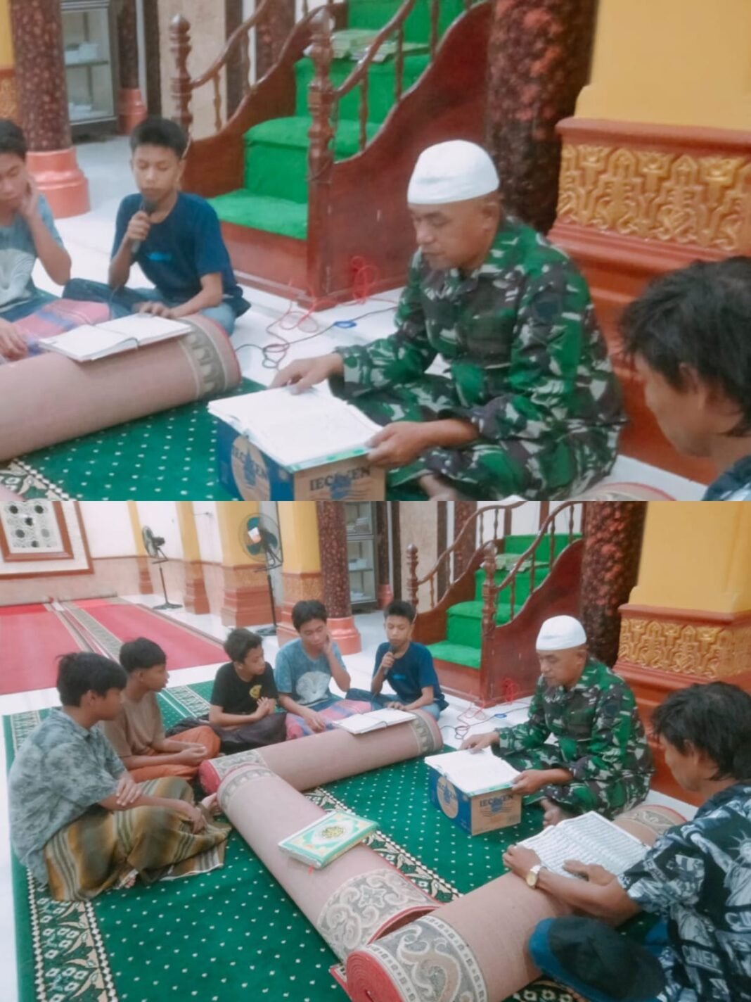 Babinsa Koramil 03 Kaway XVI Kodim 0105 Aceh Barat Gelar Tadarusan dan Pengajaran Mengaji di Desa Binaan