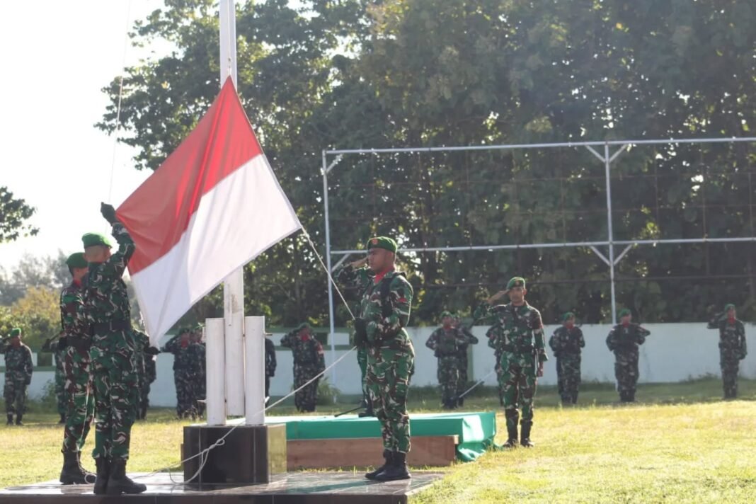 Kodim 1629/SBD Gelar Upacara Bendera Rutin Setiap Senin