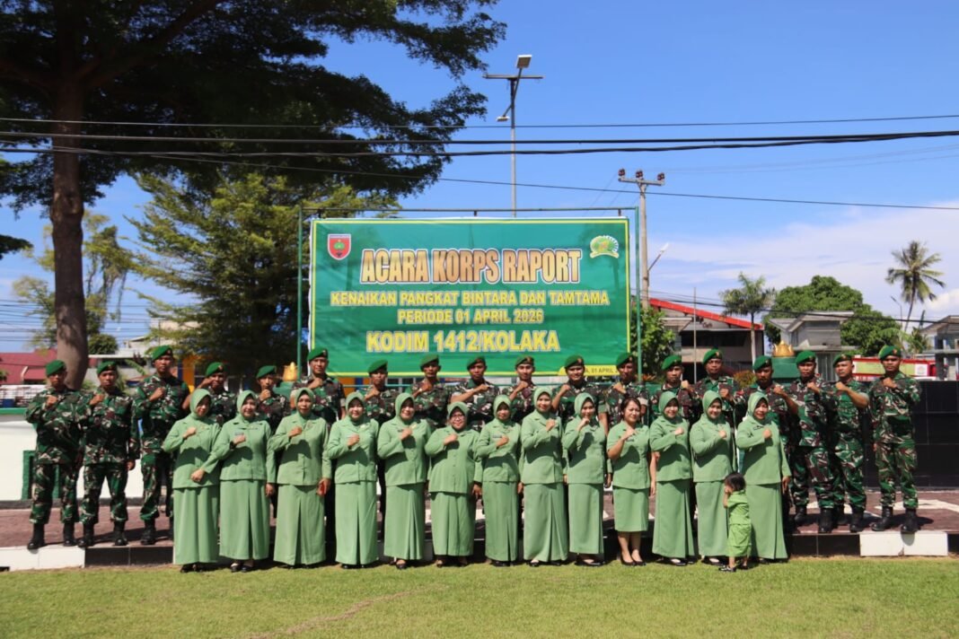 Seremoni Kenaikan Pangkat Bintara dan Tamtama Kodim 1412/Kolaka Periode 1 April 2026