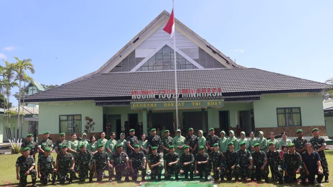 Kodim 1302/Minahasa Gelar Upacara Kenaikan Pangkat Prajurit 1 April 2026