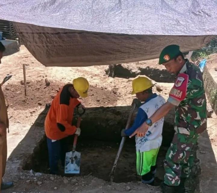Babinsa Koramil 1309/Wori dan Pemerintah Desa Tinjau Progres Pembangunan Jembatan Perintis Garuda