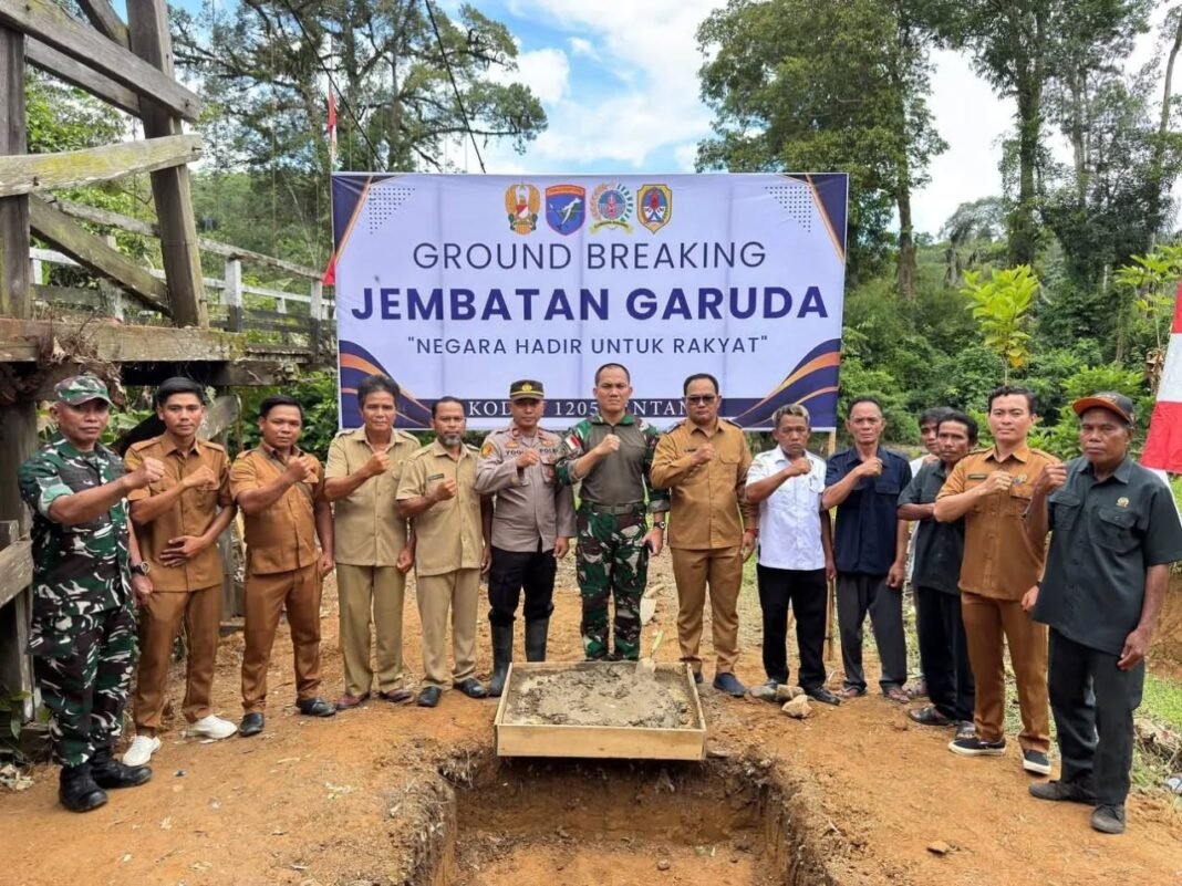 Kolaborasi TNI dan Pemerintah Daerah: Ground Breaking Jembatan Garuda di Kecamatan Sokan