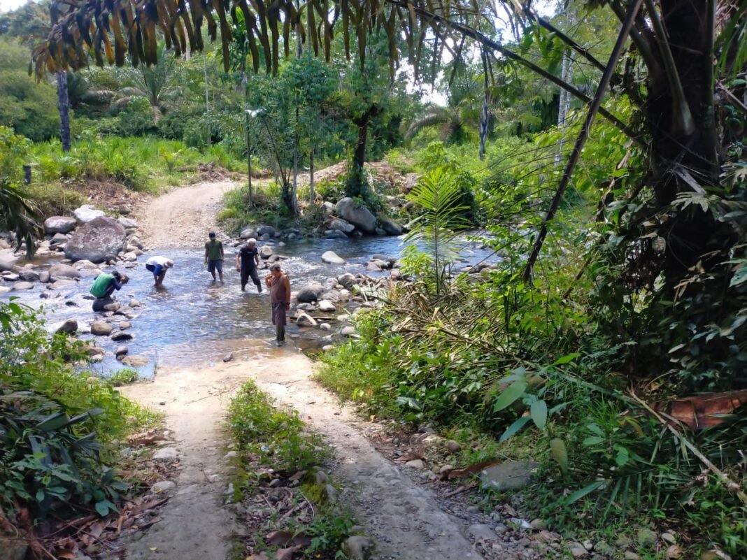 Kerja Sama TNI dan Warga dalam Pembangunan Jembatan Gantung Garuda