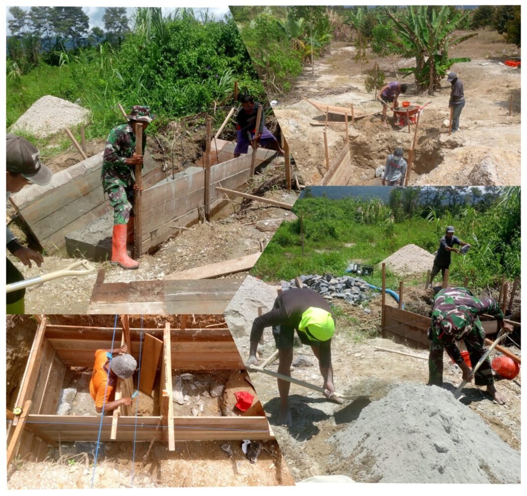 Kodim 1307/Poso Dorong Pembangunan Jembatan Gantung Garuda di Desa Maya Jaya