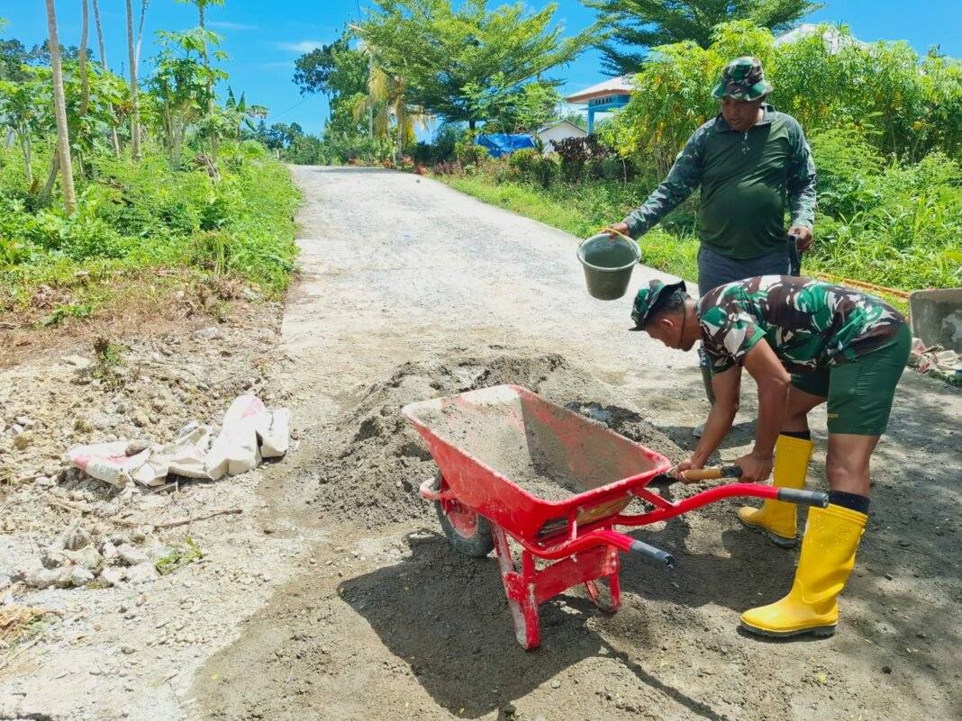 Satgas TMMD Ke-128 Kodim 1801/Manokwari Percepat Pembangunan Rumah Warga di Kampung Tanah Rubuh