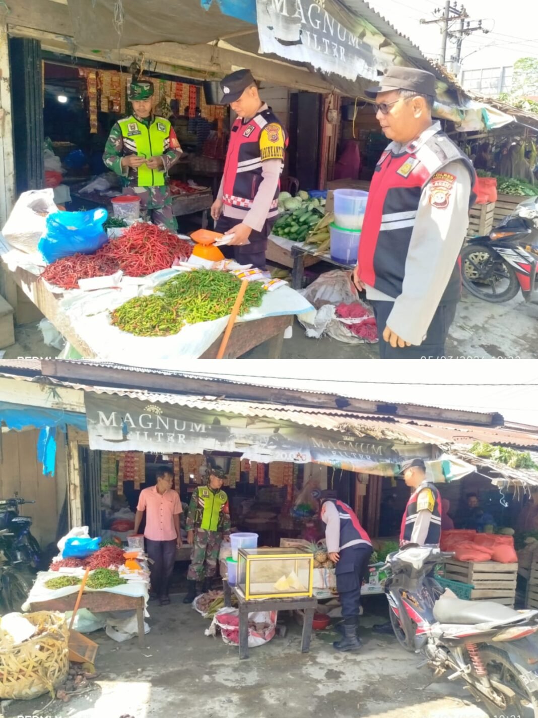 Babinsa Koramil Arongan Lambalek Laksanakan Komsos Sambil Cek Harga Sembako