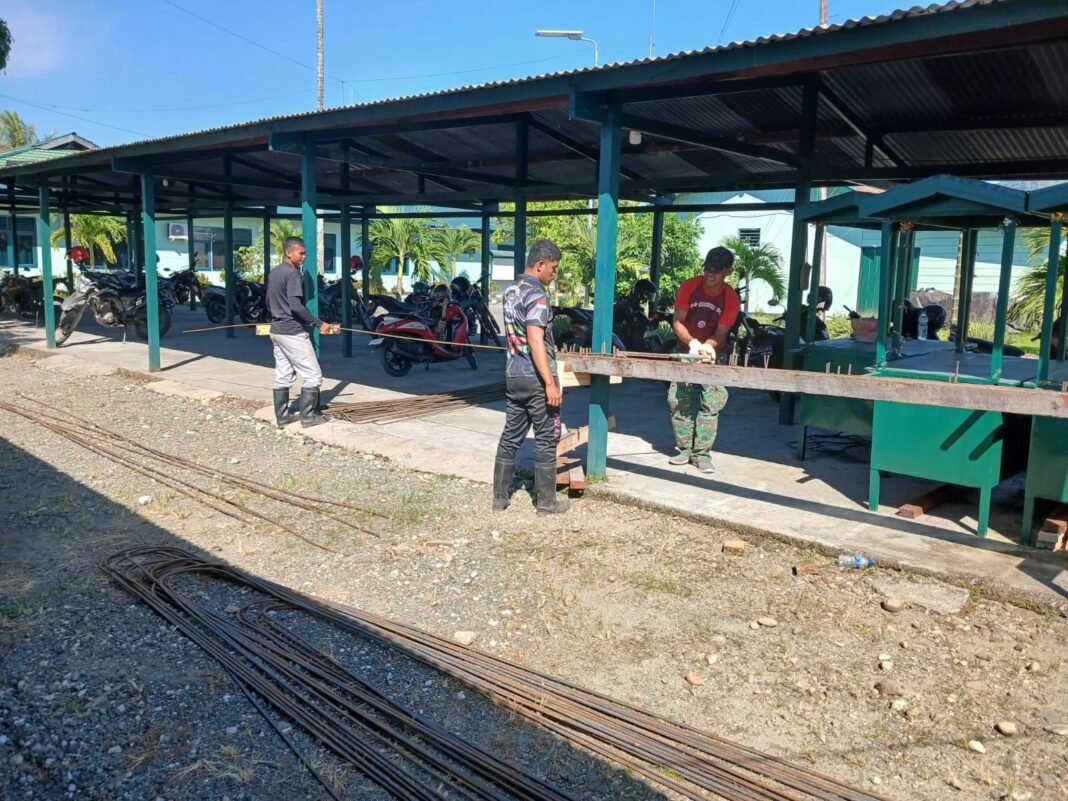 Progres Pembangunan Jembatan oleh Kodim 1705/Nabire