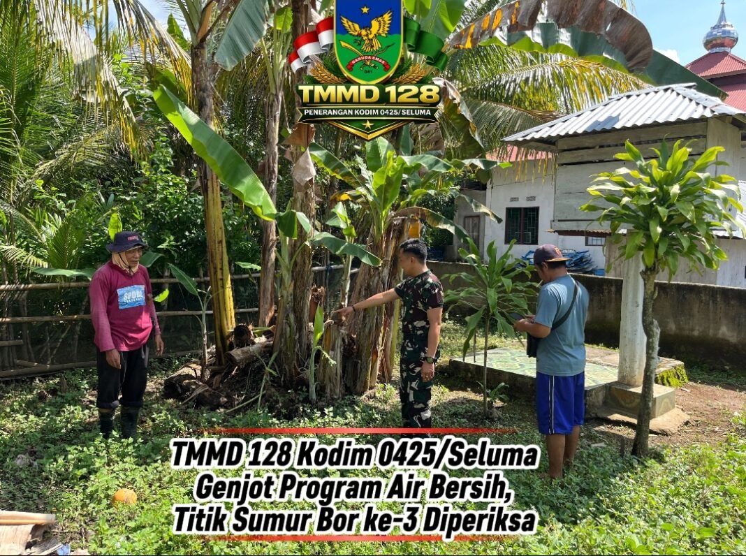 TMMD ke-128 Kodim 0425/Seluma Bangun Sumur Bor, Jawab Kebutuhan Air Bersih Warga