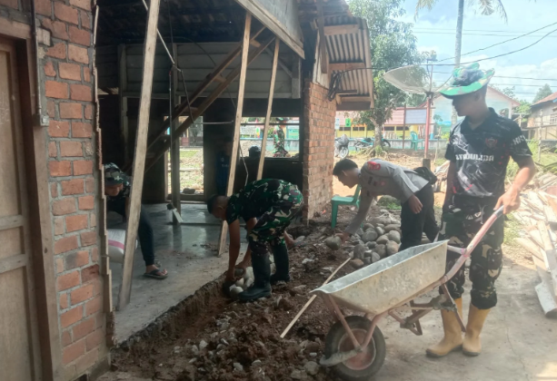 Program TMMD ke-128: Material untuk RTLH di Lubuk Tampang Didatangkan