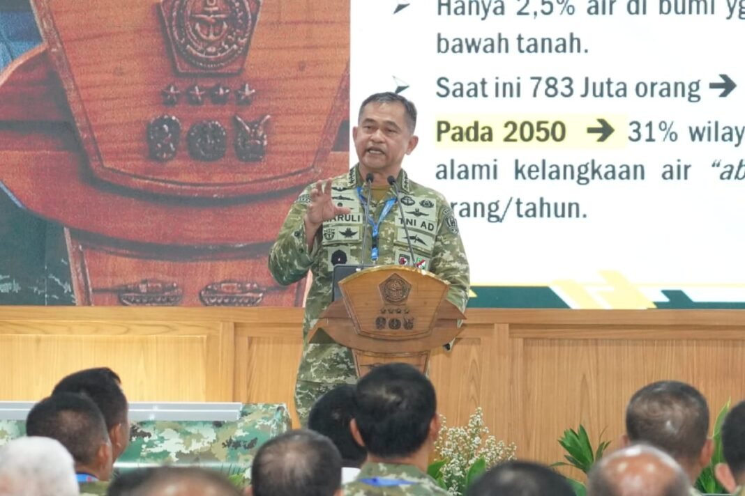 Kepala Staf Angkatan Darat (Kasad) Jenderal TNI Maruli Simanjuntak, M.Sc., dalam Apel Komandan Satuan (Dansat) TNI Tahun Anggaran 2026
