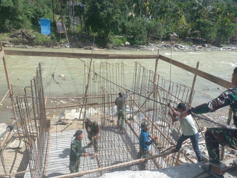 Jembatan Perintis Beutong Ateuh Terus Dikebut, TNI Targetkan Akses Masyarakat Segera Terhubung