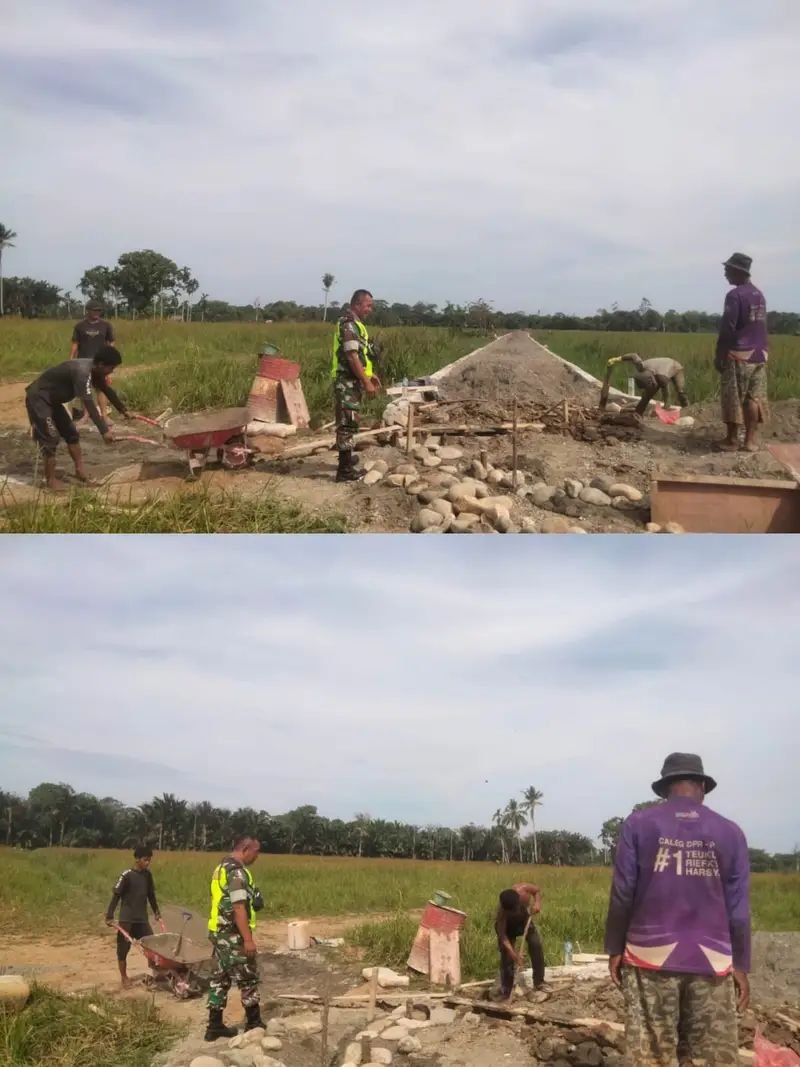 Babinsa dan Warga Kompak Bangun Jalan Kebun untuk Percepat Mobilitas Hasil Panen Petani
