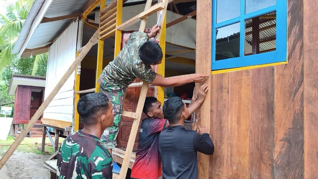 Sinergi Satgas TMMD dalam Rehabilitasi Gereja Santo Klemenst