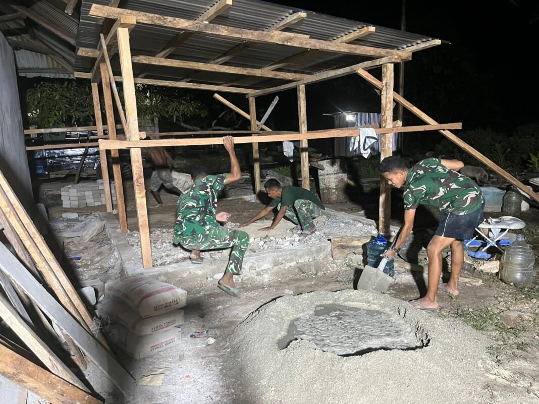 Dedikasi Satgas TMMD Ke-128 dalam Pembangunan MCK di Poliwu