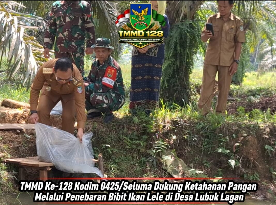 Inisiatif TMMD Ke-128 Kodim 0425/Seluma: Penebaran Ikan Lele untuk Meningkatkan Ketahanan Pangan